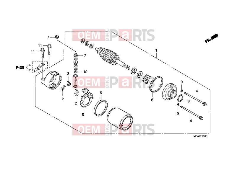 HONDA CBF1000A9 CBF1000 ABS 2009 E-11 STARTER ENGINE