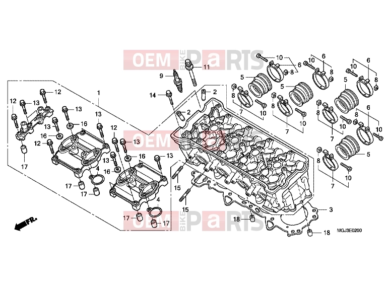 HONDA CBF1000FA CBF1000F 2010 E-2 CYLINDER HEAD