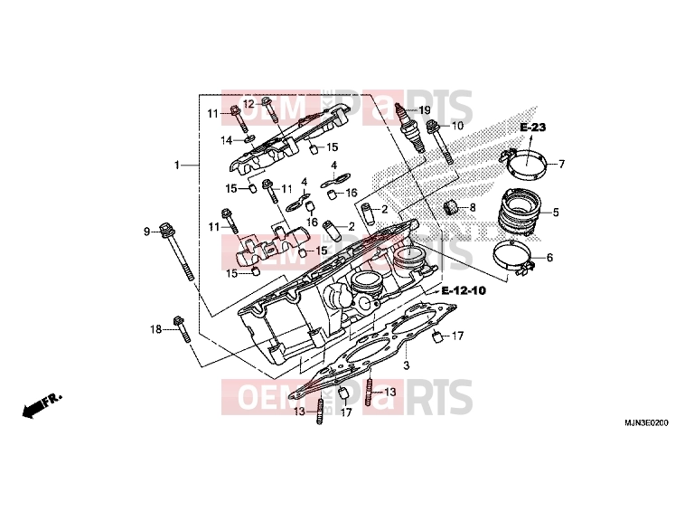 HONDA CTX1300AE CTX1300A 2014 E-2 RIGHT CYLINDER HEAD