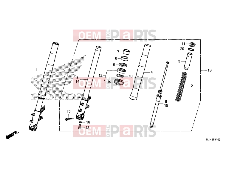 HONDA CTX1300AE CTX1300A 2014 F-11 FRONT FORK