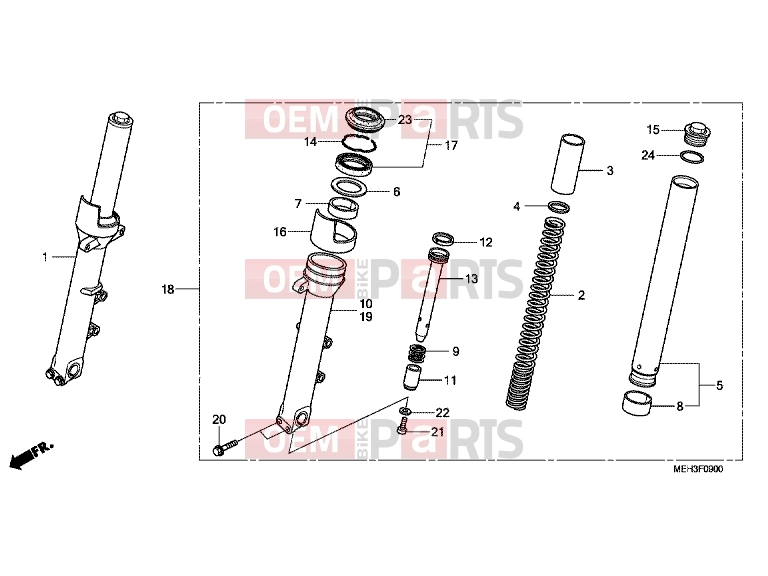 HONDA NSA700A9 DN-01 2009 F-9 FRONT FORK
