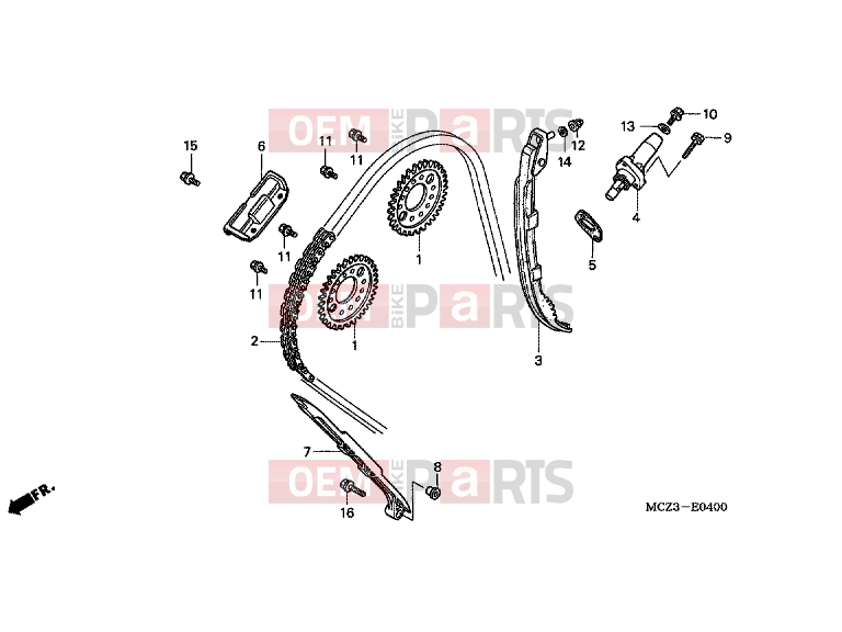 HONDA CB900F7 Hornet 900 2007 E-4 TIMING CHAIN ​​/ TENSIONER 14401