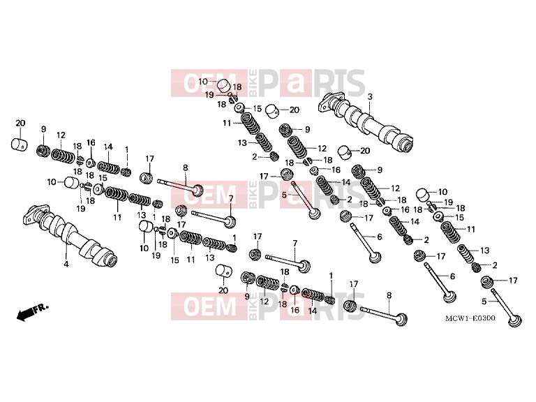 HONDA VFR8002 INTERCEPTOR 2002 E-3 CAMSHAFT / VALVE (FRONT)