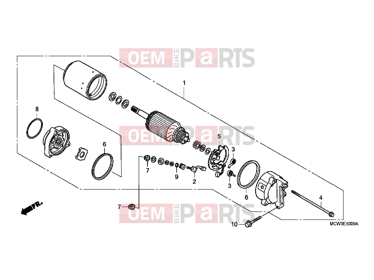 HONDA VFR8003 INTERCEPTOR 2003 E-10 STARTER ENGINE