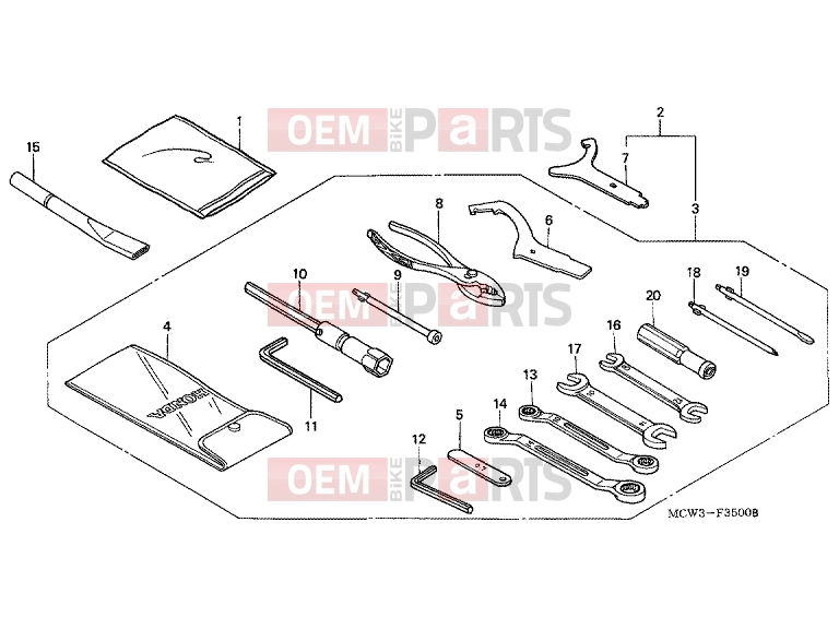 HONDA VFR8003 INTERCEPTOR 2003 F-35 TOOLS