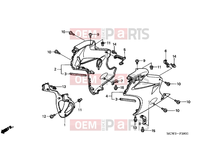 HONDA VFR8003 INTERCEPTOR 2003 F-38 LOWER ENGINE