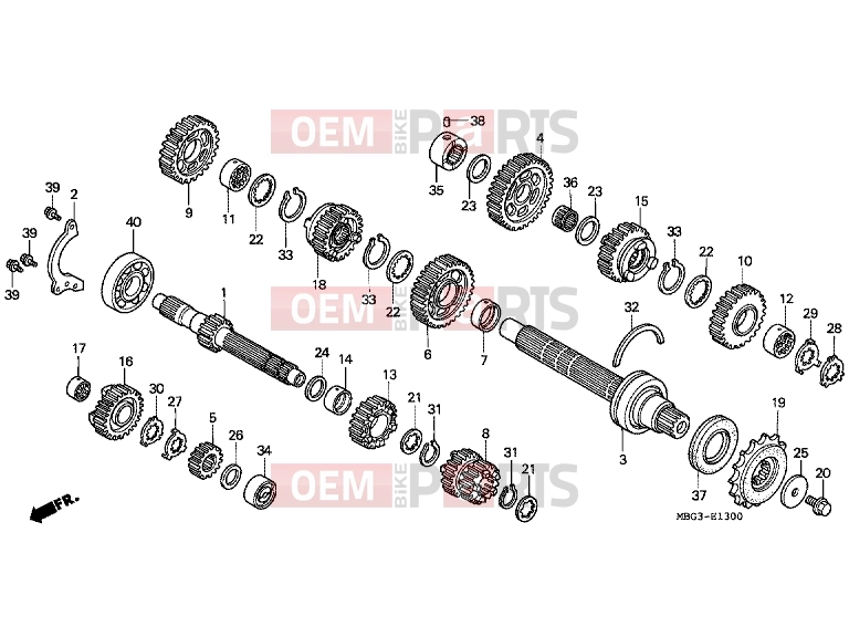 HONDA VFR800FIX INTERCEPTOR 1999 E-13 TRANSMISSION