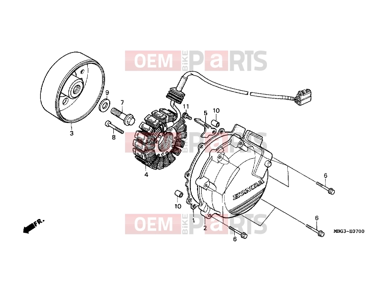 HONDA VFR800FIY INTERCEPTOR 2000 E-7 GENERATOR
