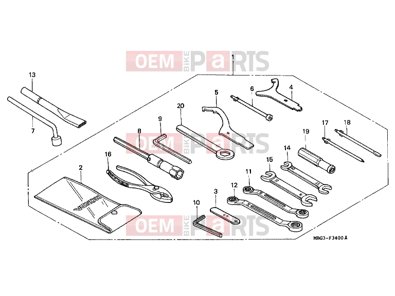 HONDA VFR800FIY INTERCEPTOR 2000 F-34 TOOLS