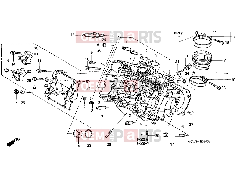 HONDA VFR800A3 INTERCEPTOR ABS 2003 E-2 CYLINDER HEAD (FRONT)