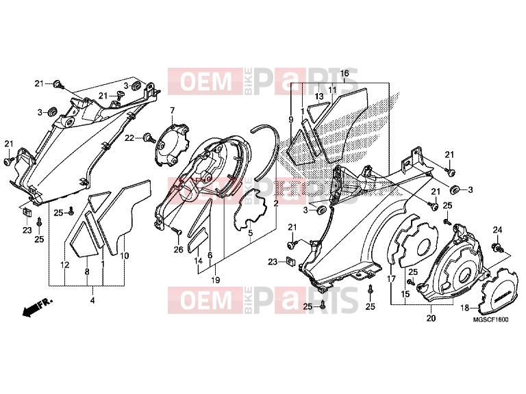 HONDA NC700DC NC700D 2012 F-16 STEP PANEL / ENGINE SIDE COVER