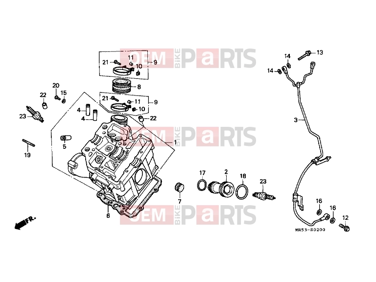 HONDA PC800L Pacific Coast 1990 E-2 CYLINDER HEAD (FRONT)