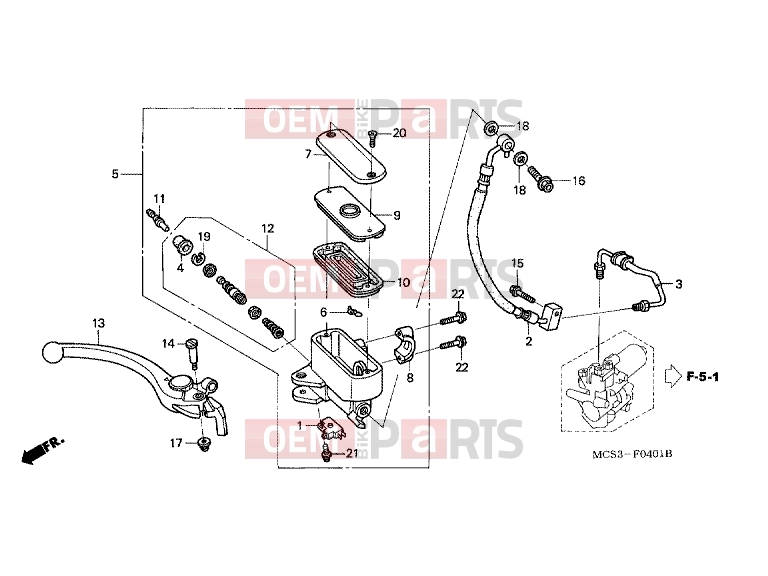 HONDA ST1300A2 ST1300 2002 F-4-1 FRONT MASTER CYLINDER (ST1300A)