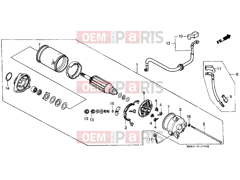 HONDA VT1100CP Shadow 1993 E-12 STARTER ENGINE