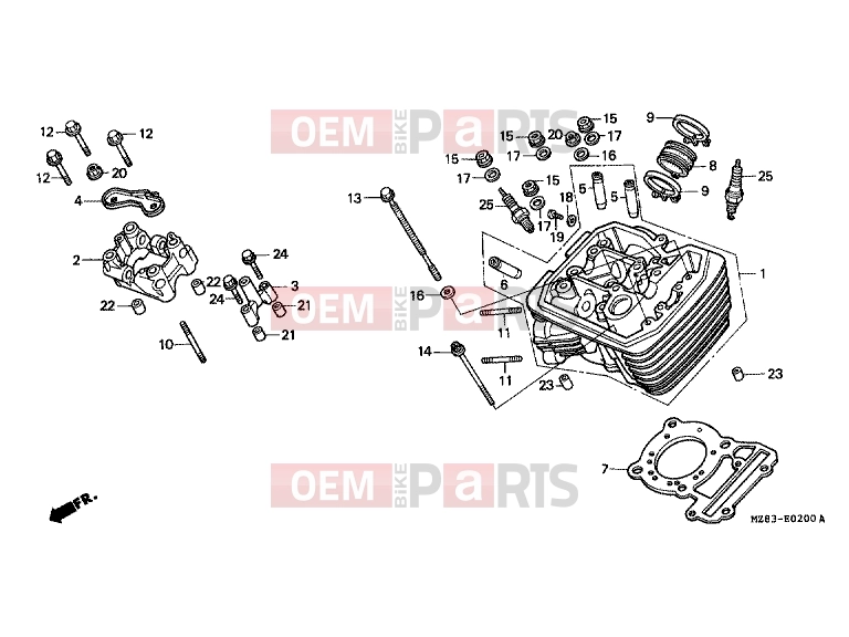 HONDA VT600CS Shadow 1995 E-2 CYLINDER HEAD (FRONT)