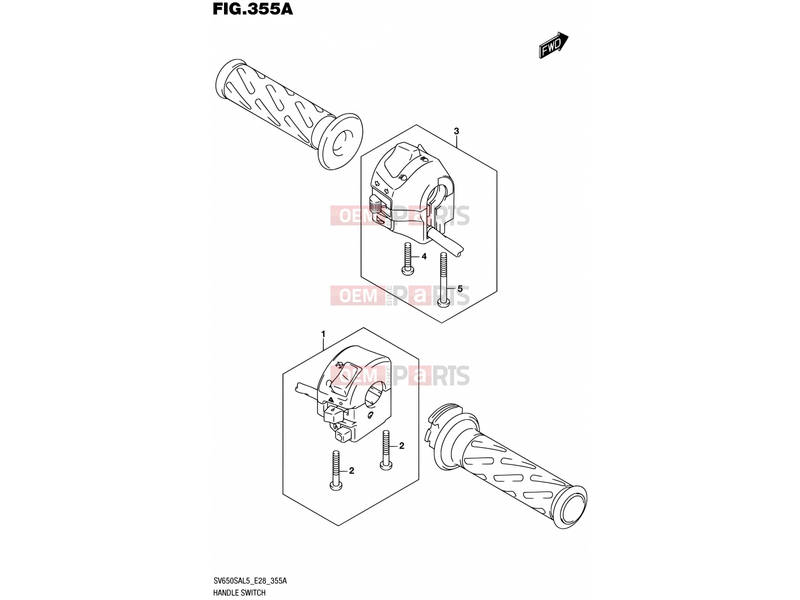 SUZUKI SV650SA L5 (2015) (E03,E28,E33) 355A - HANDLE SWITCH