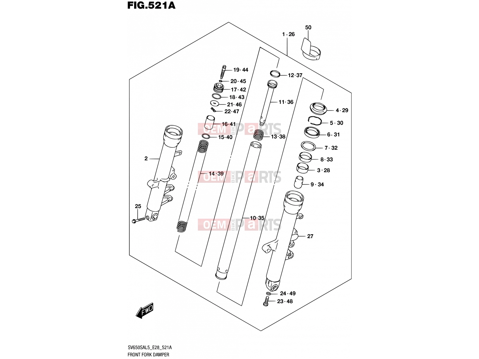 SUZUKI SV650SA L5 (2015) (E03,E28,E33) 521A - FRONT FORK DAMPER
