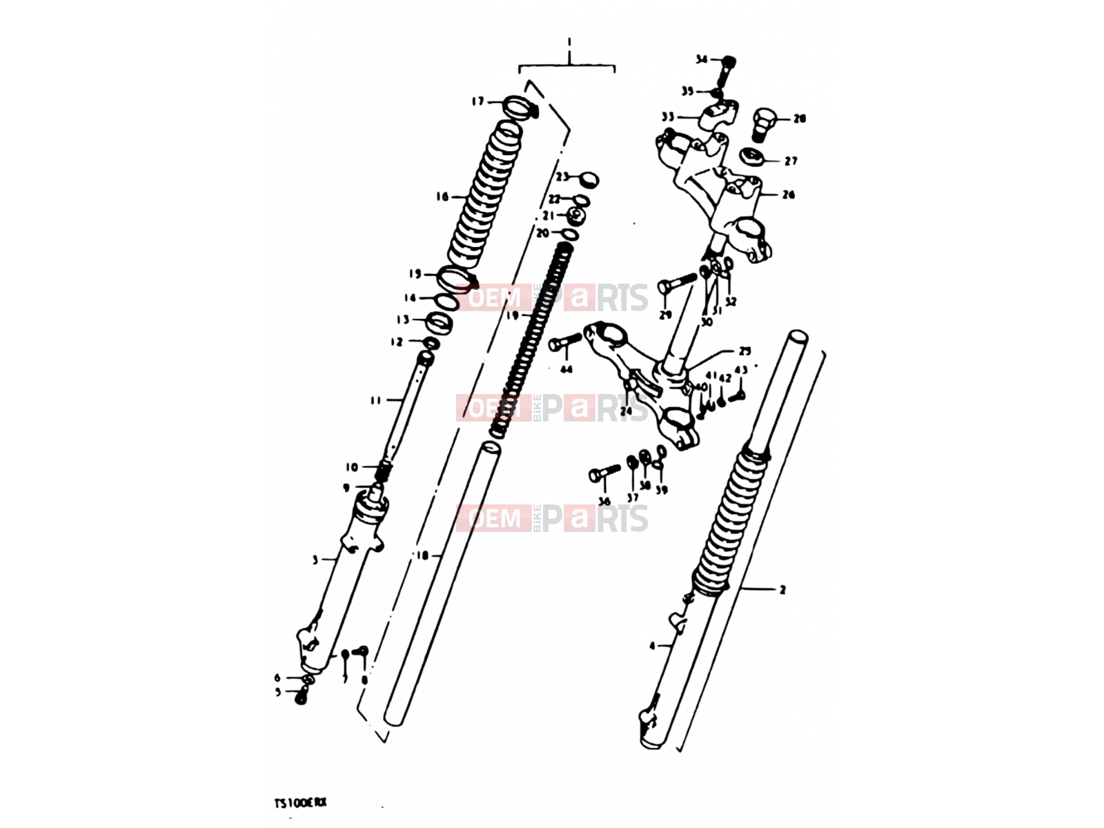 SUZUKI TS100ER X (1999) 42 - FRONT FORK