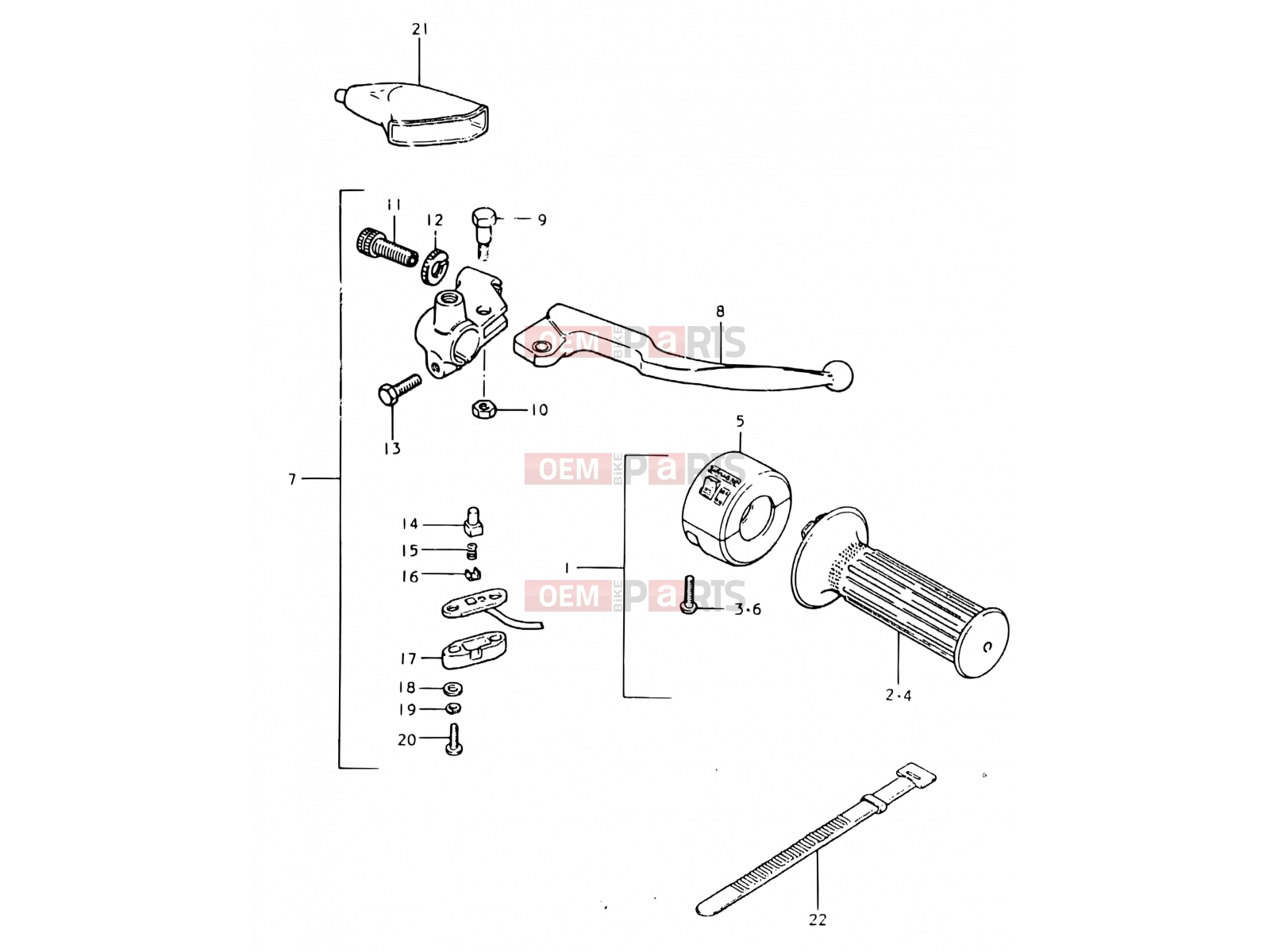 SUZUKI TS125ER T (1996) 69 - RIGHT HANDLE SWITCH (E24, E26)
