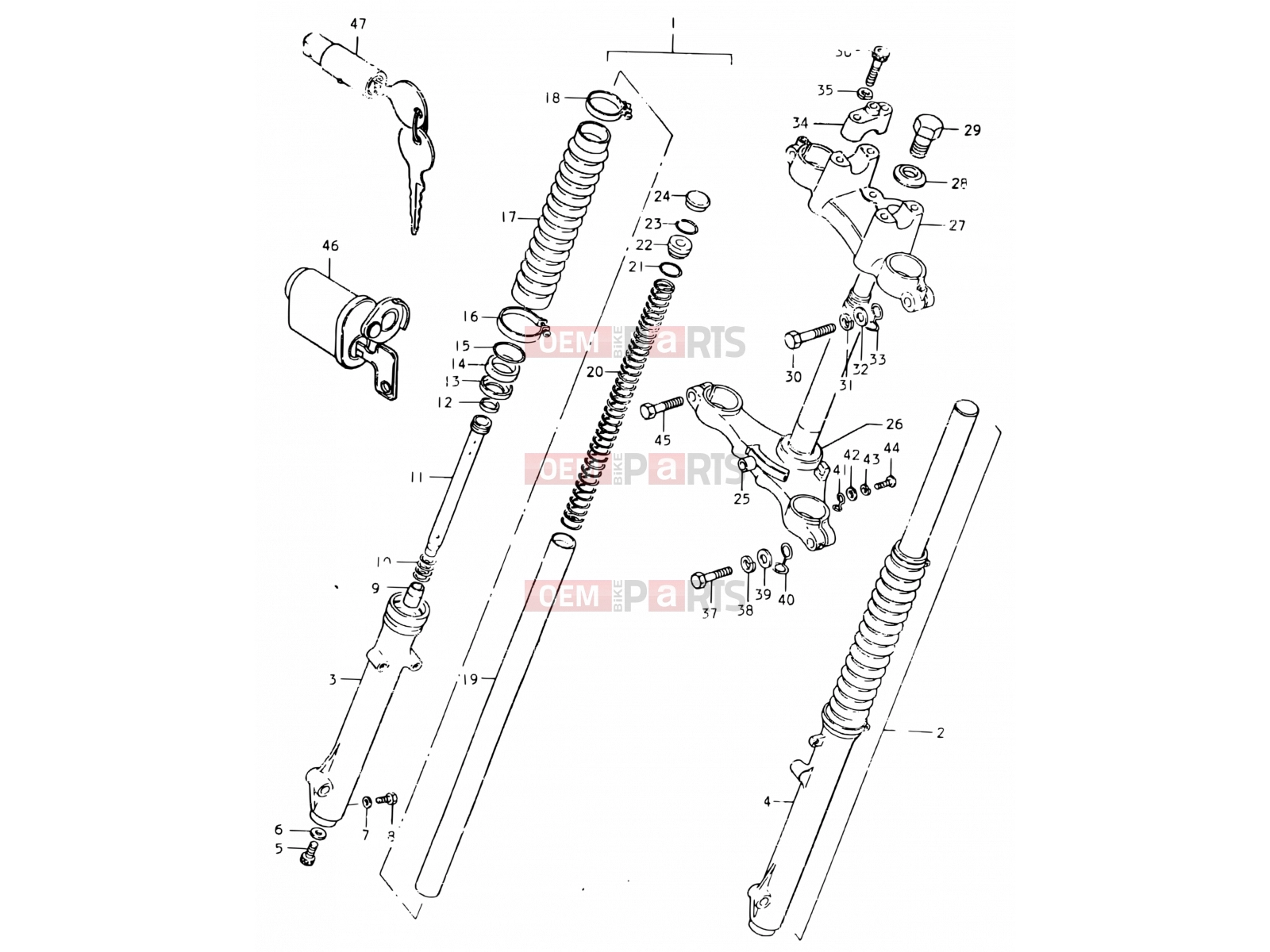 SUZUKI TS125ER T (1996) 62 - FRONT FORK