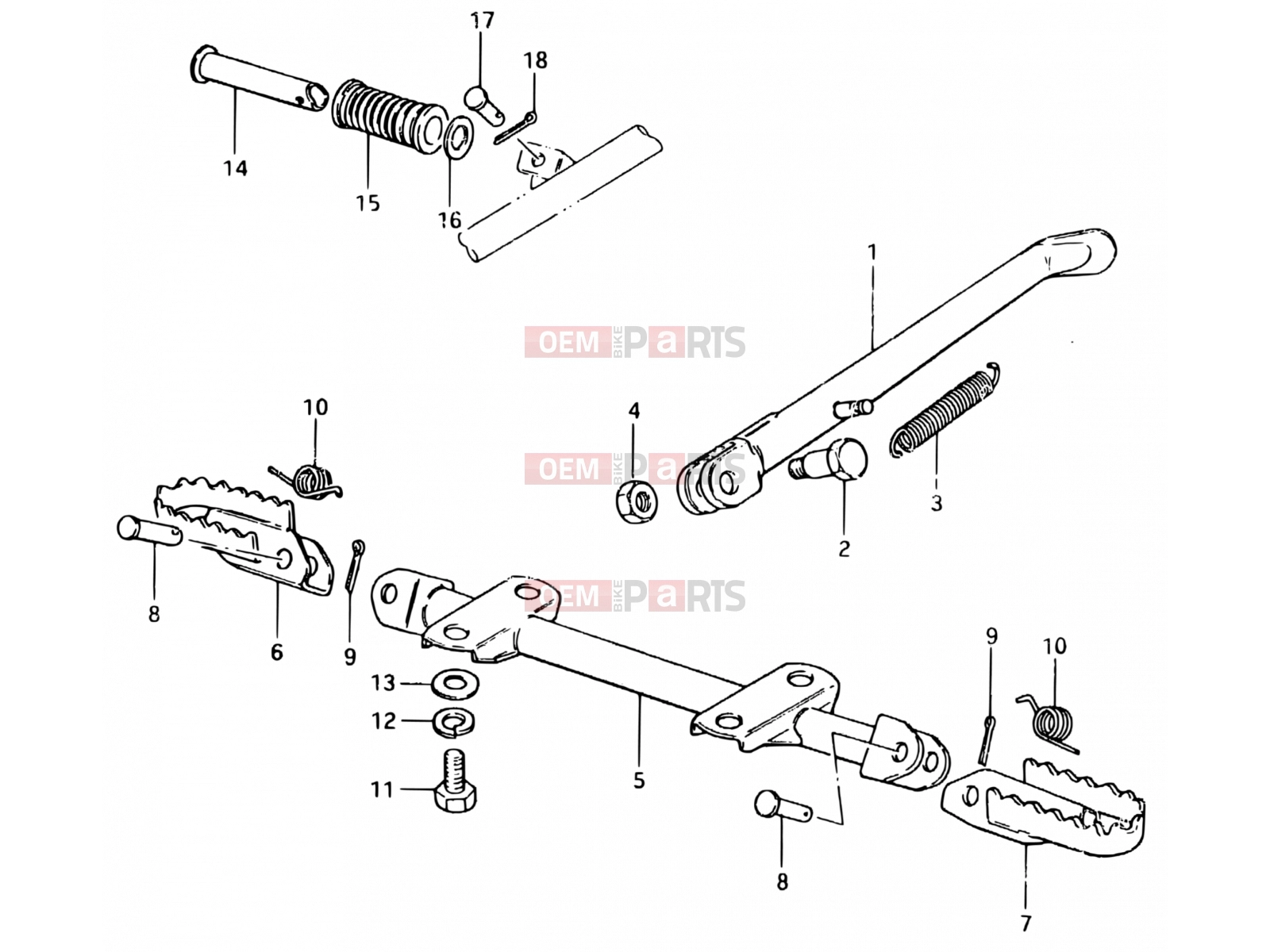 SUZUKI TS125ER X (1999) 48 - STAND - FOOTREST (E16, E18, E26)