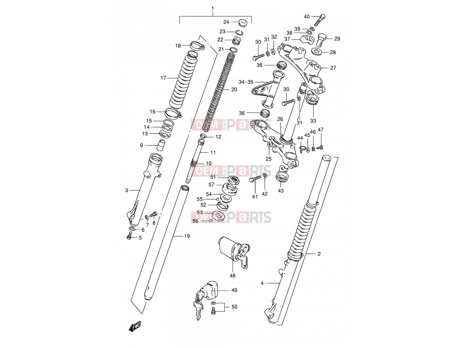 SUZUKI TS125ERC N (1992) 55 - FRONT FORK