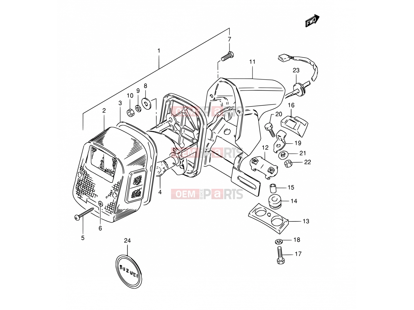 SUZUKI TS125ERC R (1994) 30 - REAR COMBINATION LAMP (E02, E04, E15, E21)