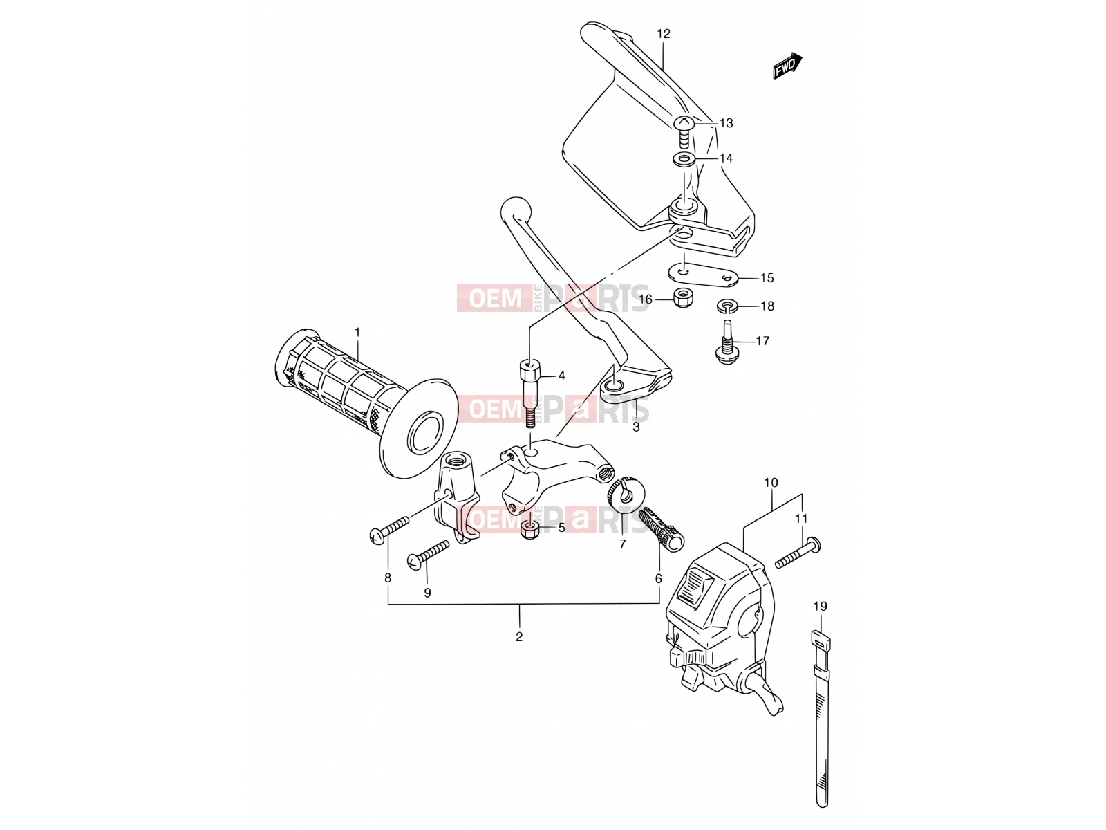 SUZUKI TS125R L (1990) 42 - LEFT HANDLE SWITCH