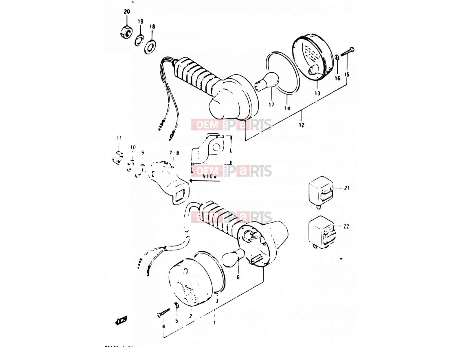 SUZUKI TS125X / TS125XU E (1984) 24 - TURNSIGNAL LAMP (E02, E15, E17, E18, E22)