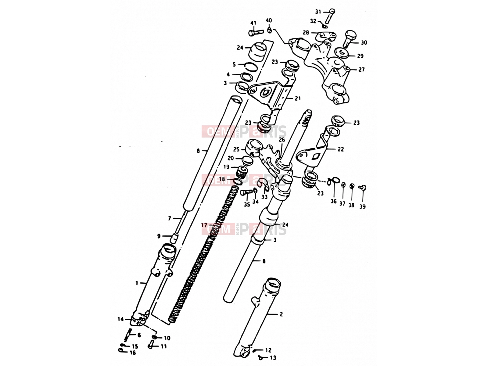 SUZUKI TS125 N (1992) 42 - FRONT FORK