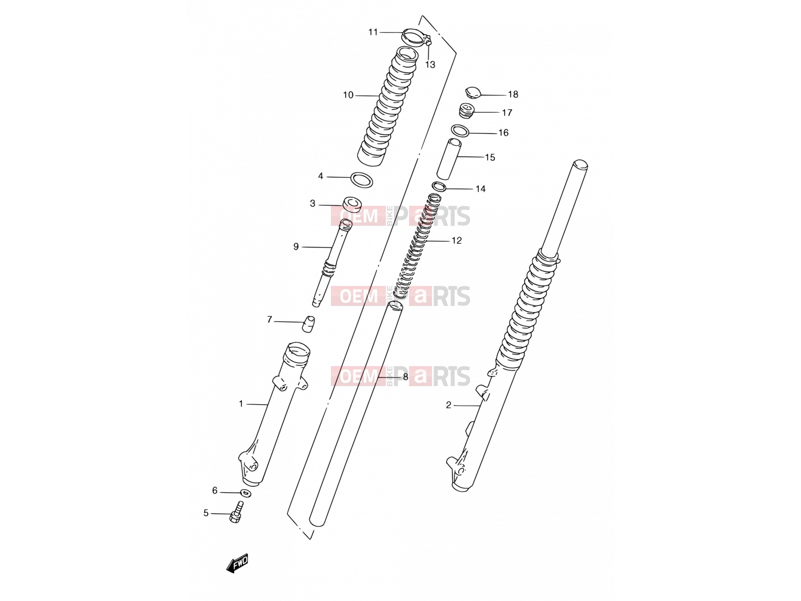 SUZUKI TS185ER X (1999) 35 - FRONT DAMPER (E01,E24,E71)
