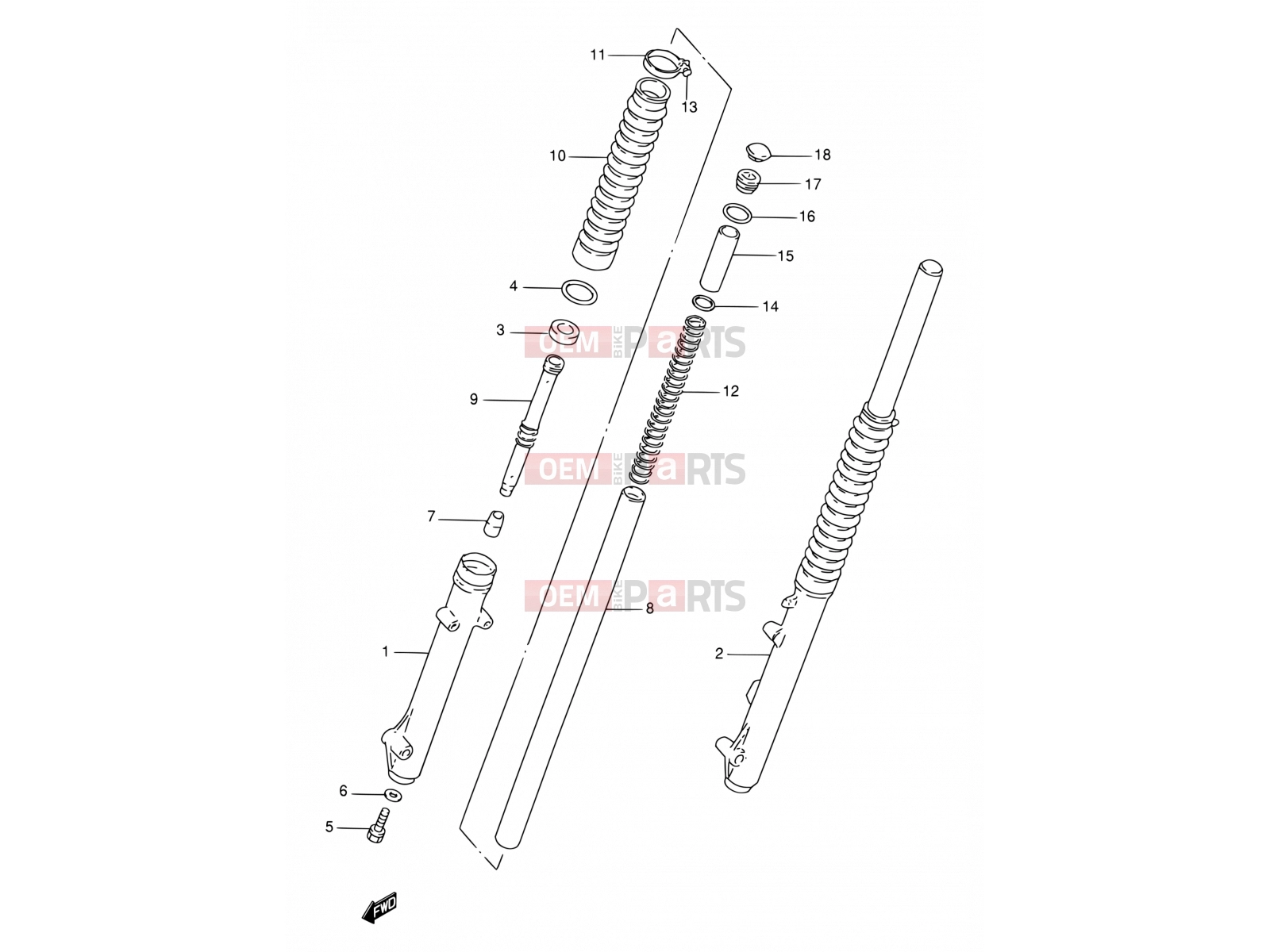 SUZUKI TS185ERC V (1997) 35B - FRONT DAMPER (MODEL K1 E71)