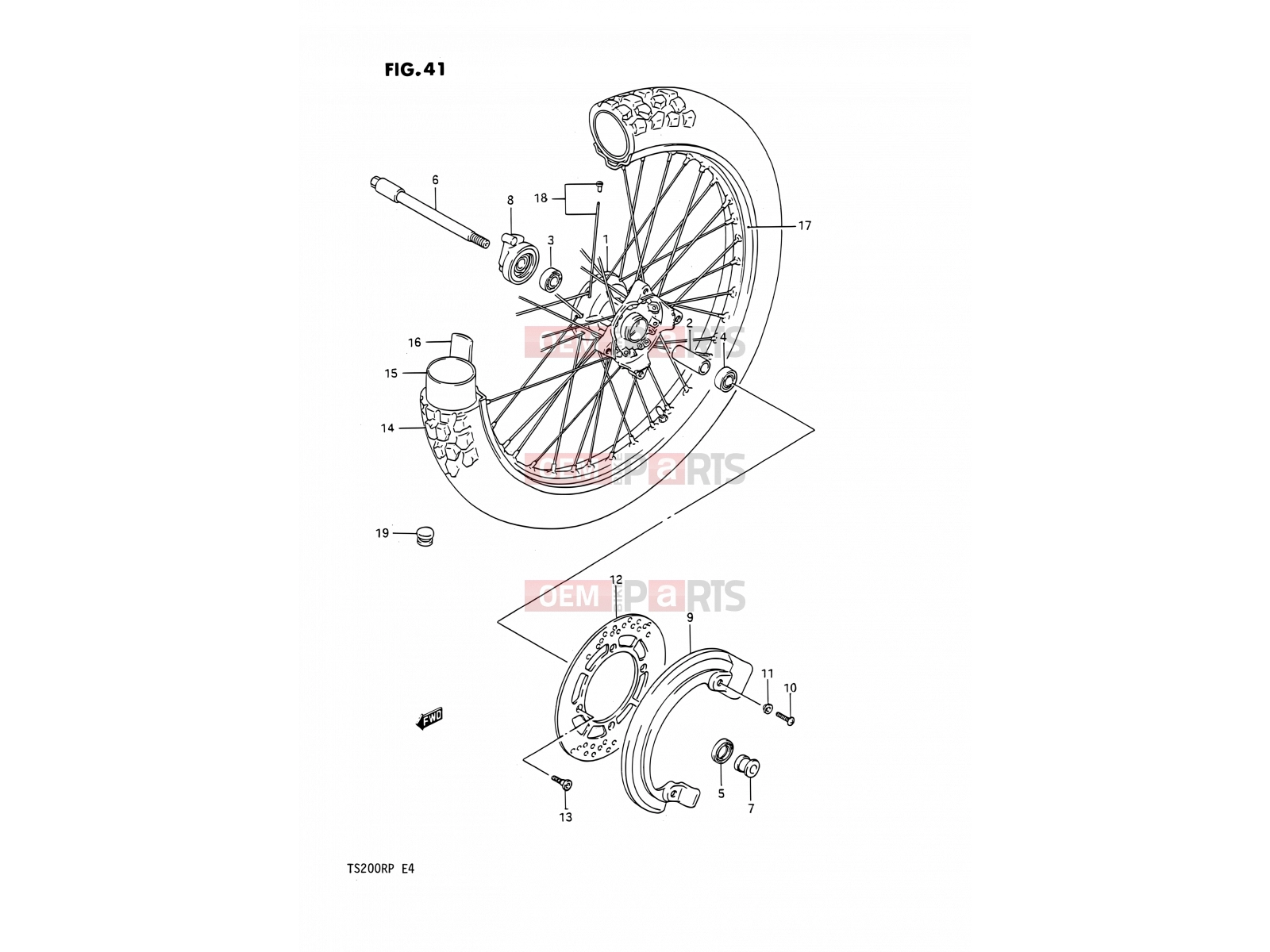 SUZUKI TS200R M (1991) (E02,E04,E24) 41 - FRONT WHEEL (E24)