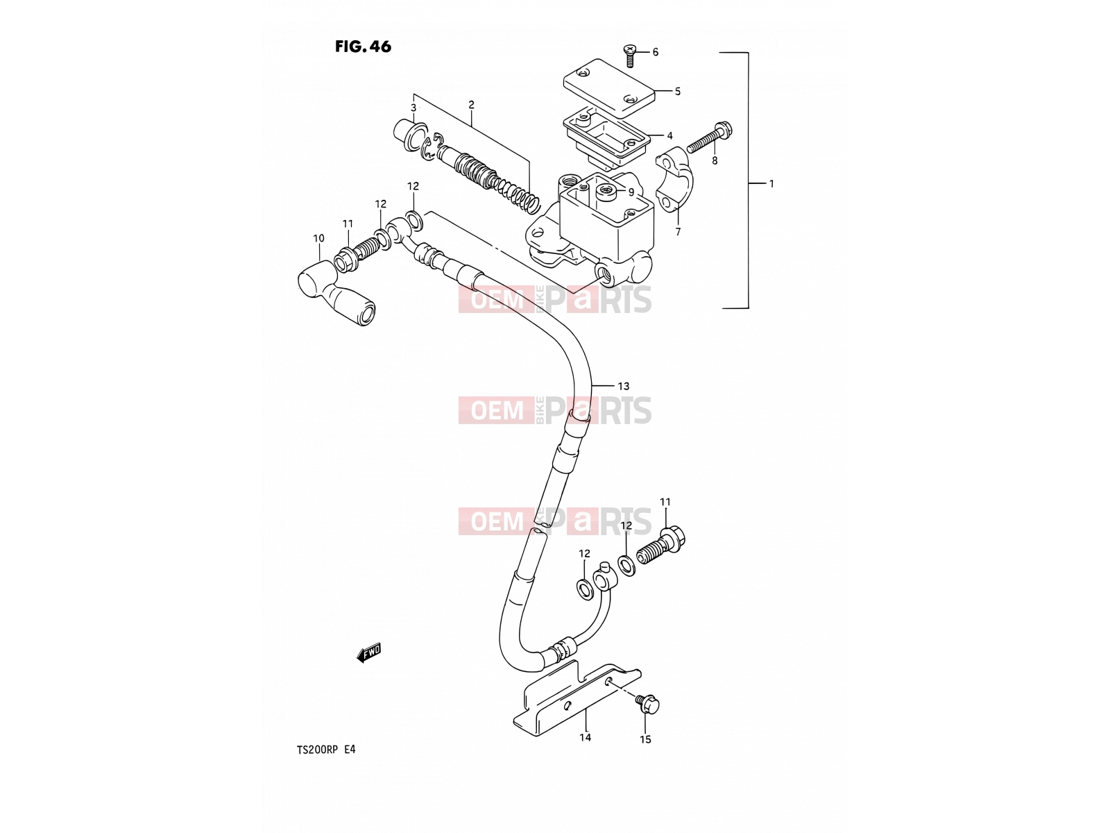 SUZUKI TS200R M (1991) (E02,E04,E24) 46 - FRONT MASTER CYLINDER (E02,E04)