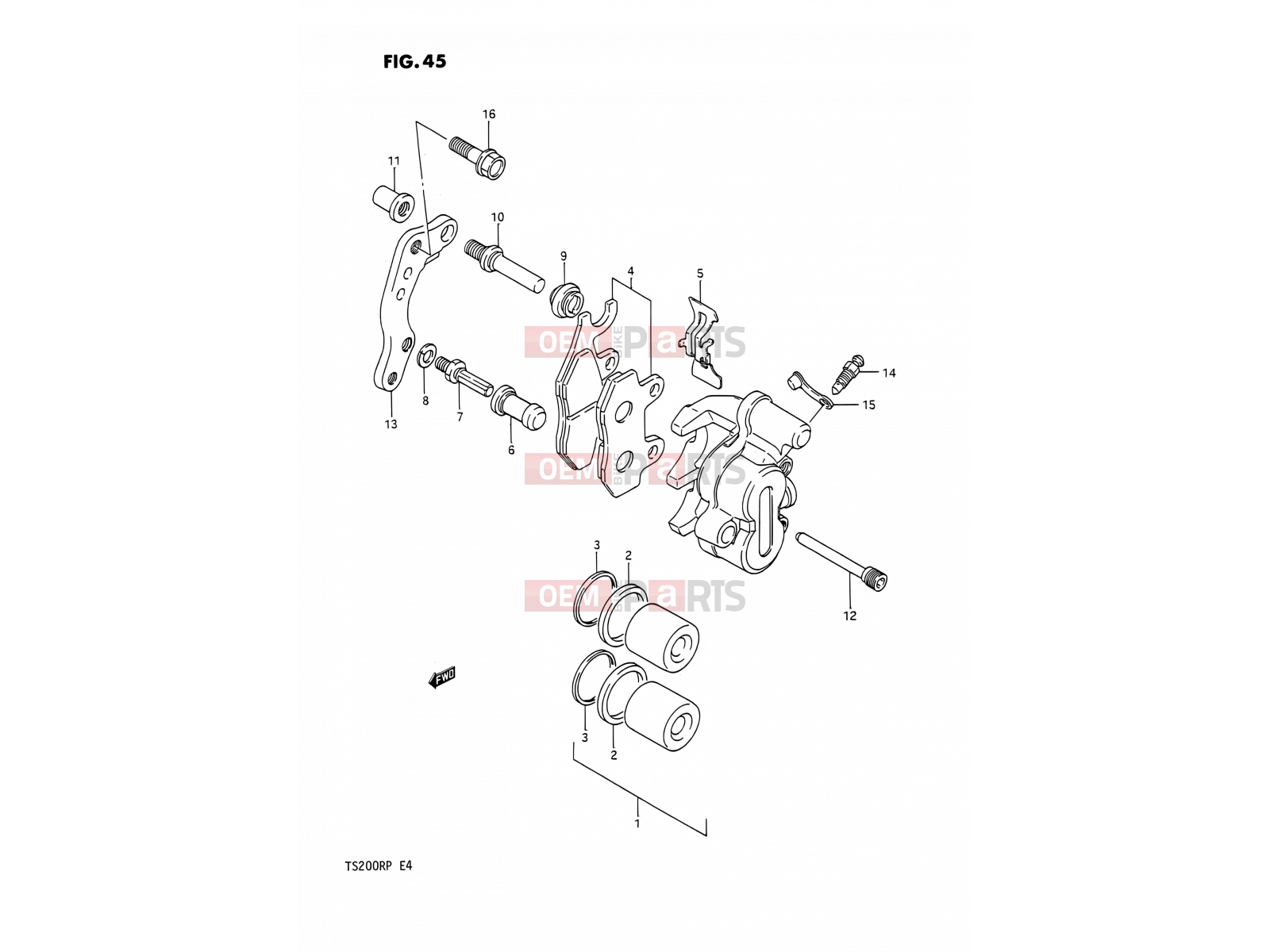 SUZUKI TS200R N (1992) (E02,E04,E24) 45 - FRONT CALIPER