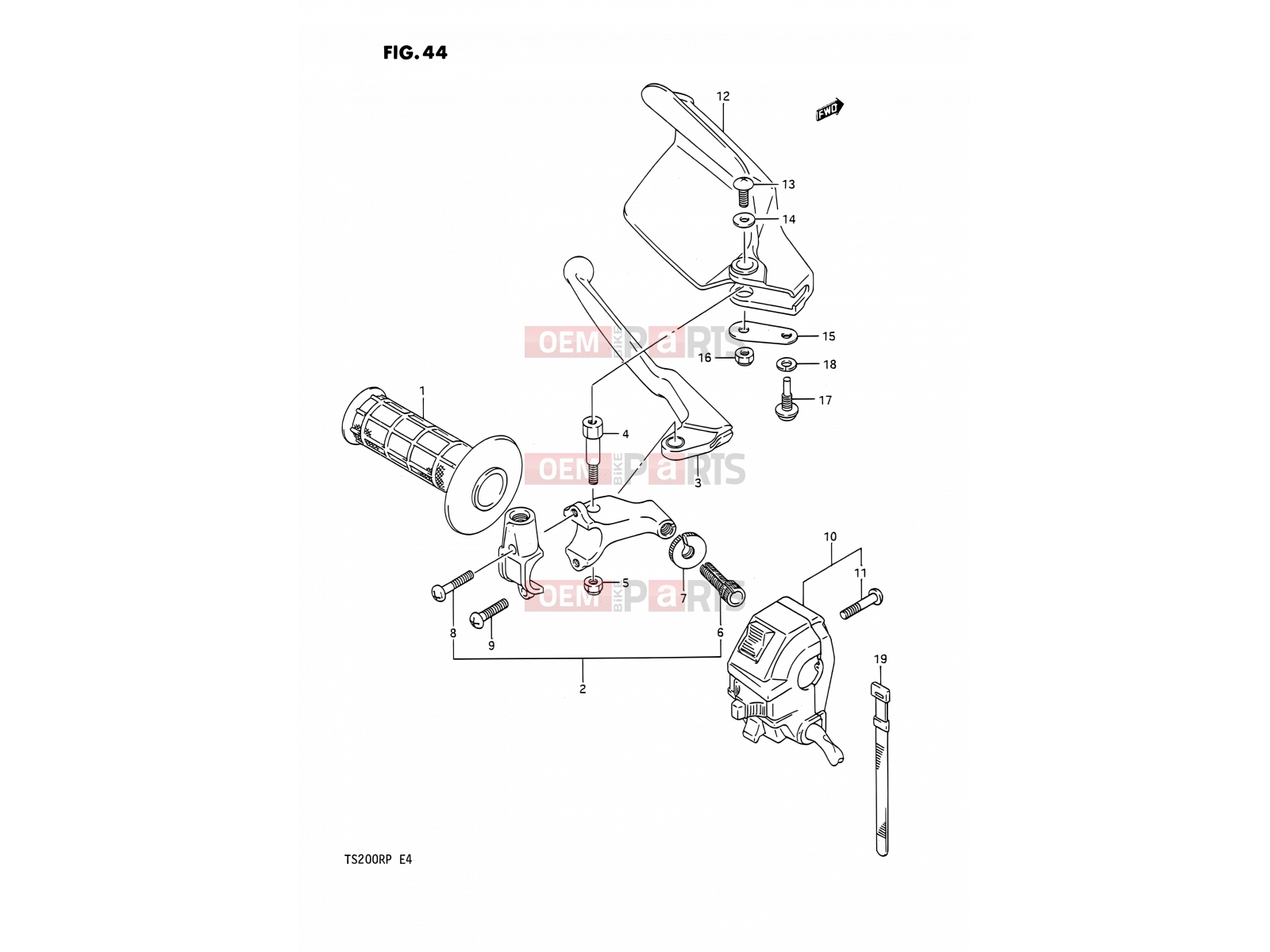 SUZUKI TS200R P (1993) (E04,E24) 44 - LEFT HANDLE SWITCH