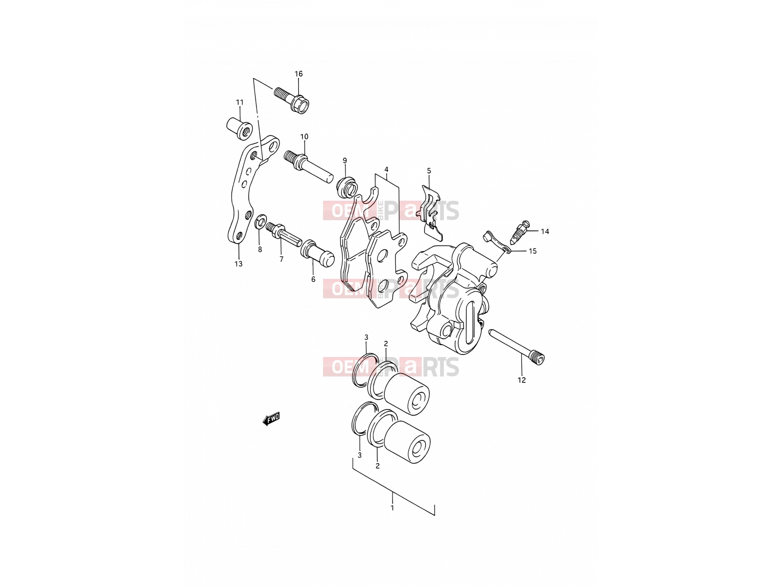 SUZUKI TS200R M (1991) (E03,E28,E33) 41 - FRONT CALIPER