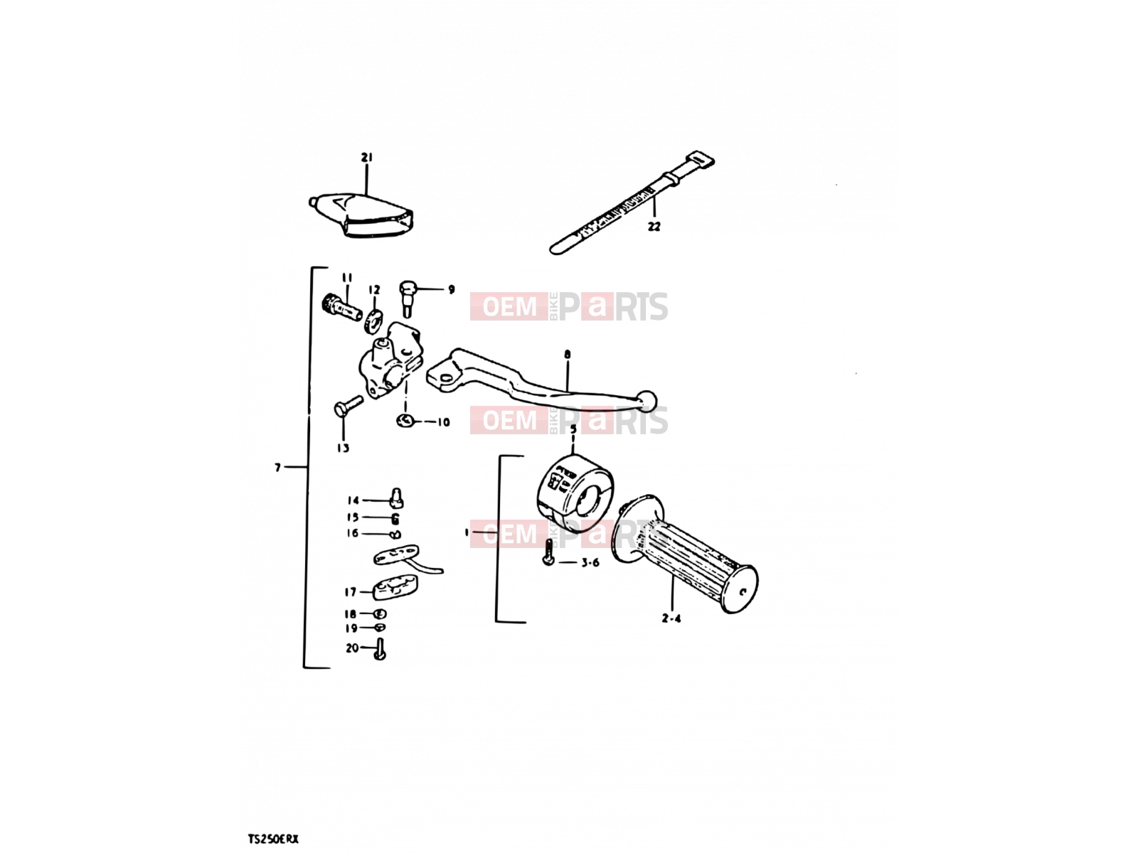 SUZUKI TS250ER X (1999) 59 - RIGHT HANDLE SWITCH