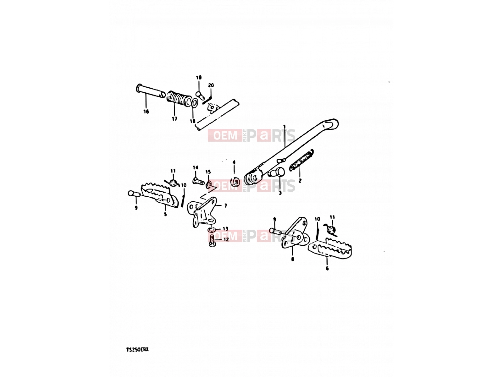 SUZUKI TS250ER X (1999) 39 - STAND - FOOTREST (E16, E18, E39)