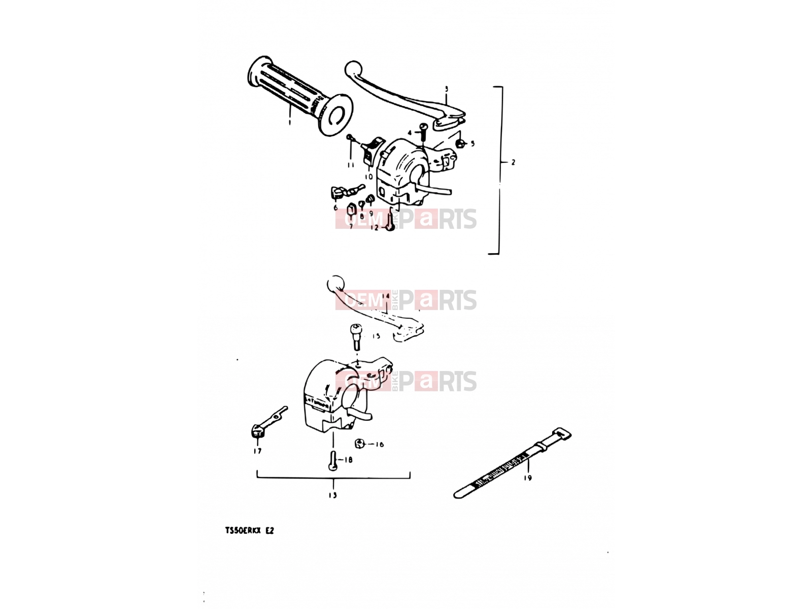 SUZUKI TS50ERKD X (1999) 62 - LEFT HANDLE SWITCH