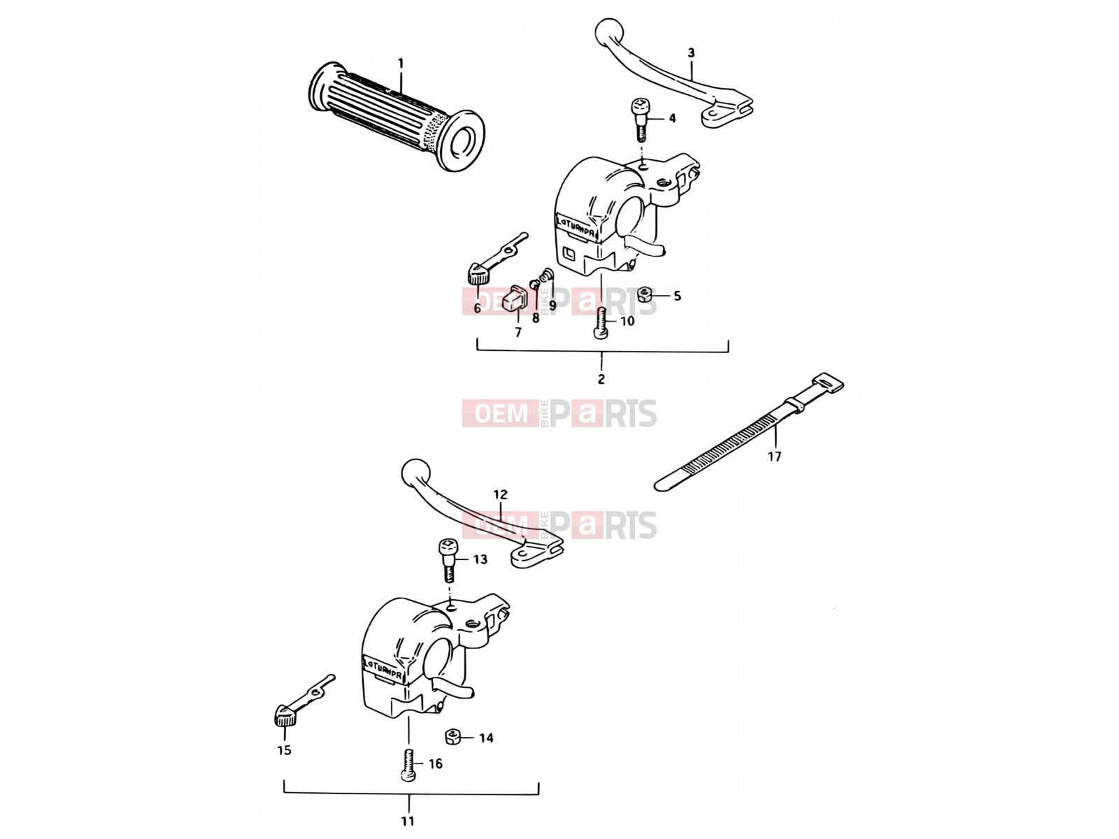SUZUKI TS50ERPD T (1996) 39 - LEFT HANDLE SWITCH
