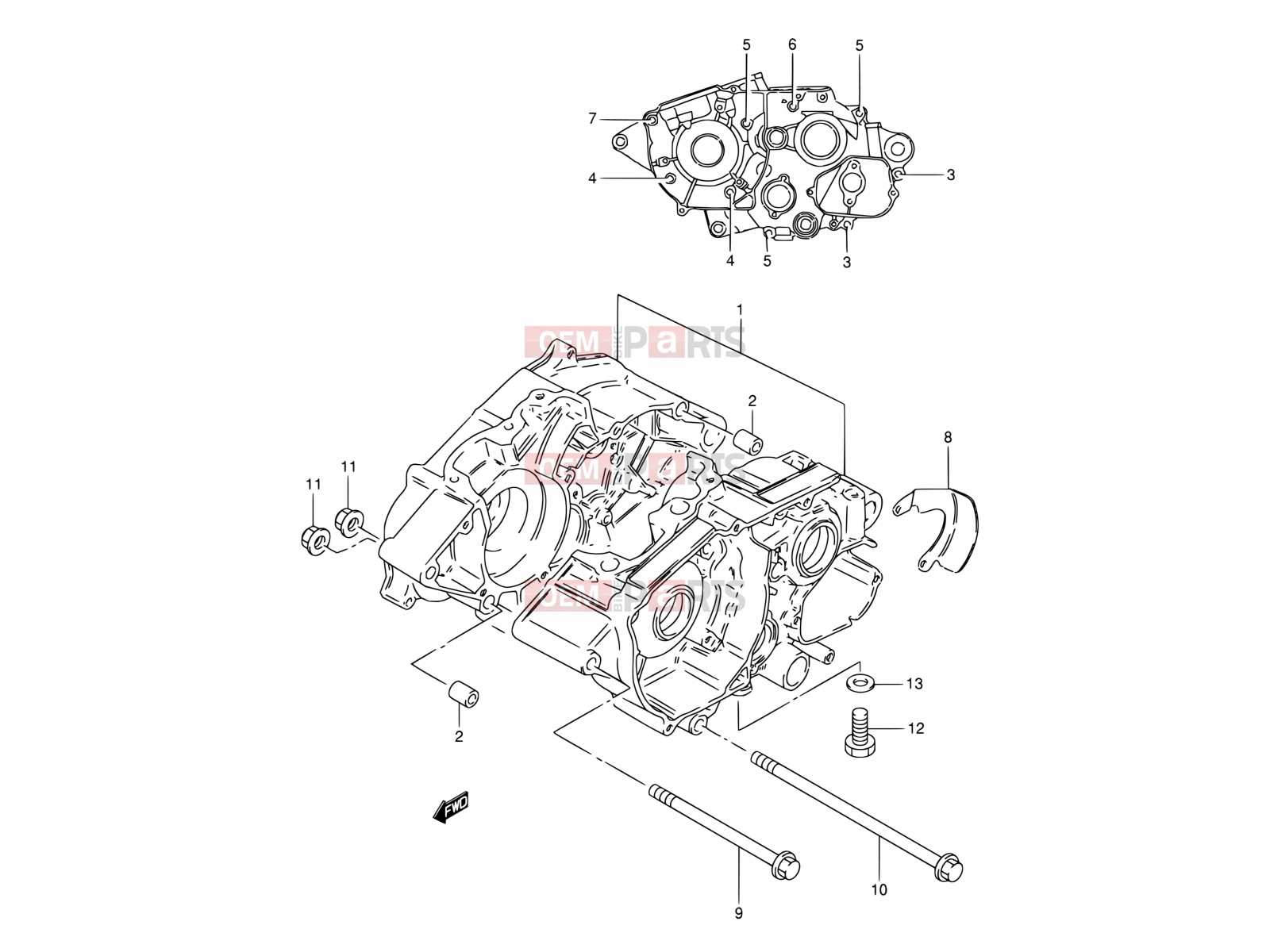 SUZUKI TS50XK E (1984) 2 - CRANKCASE
