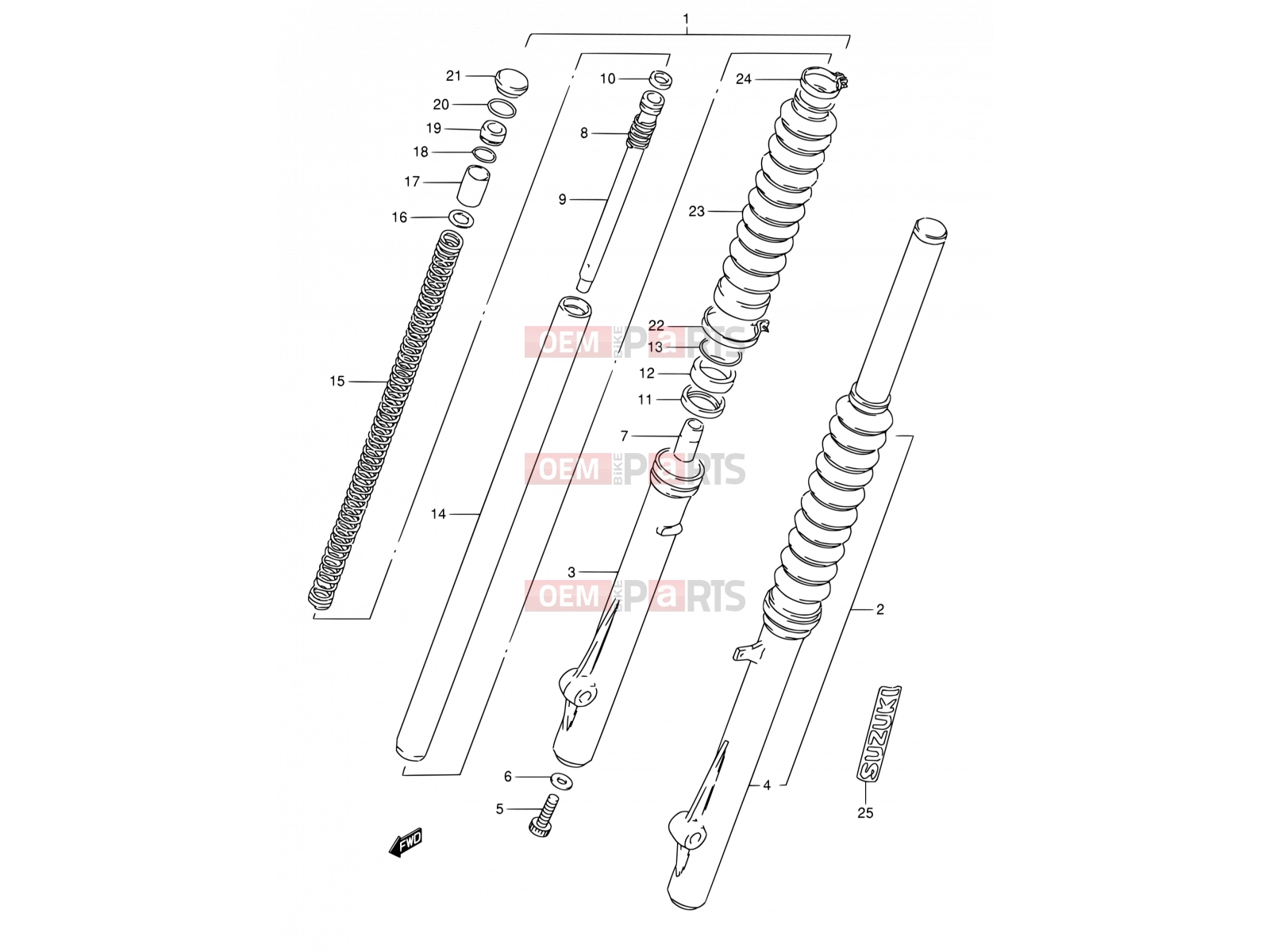 SUZUKI TS50XK E (1984) 31 - FRONT DAMPER