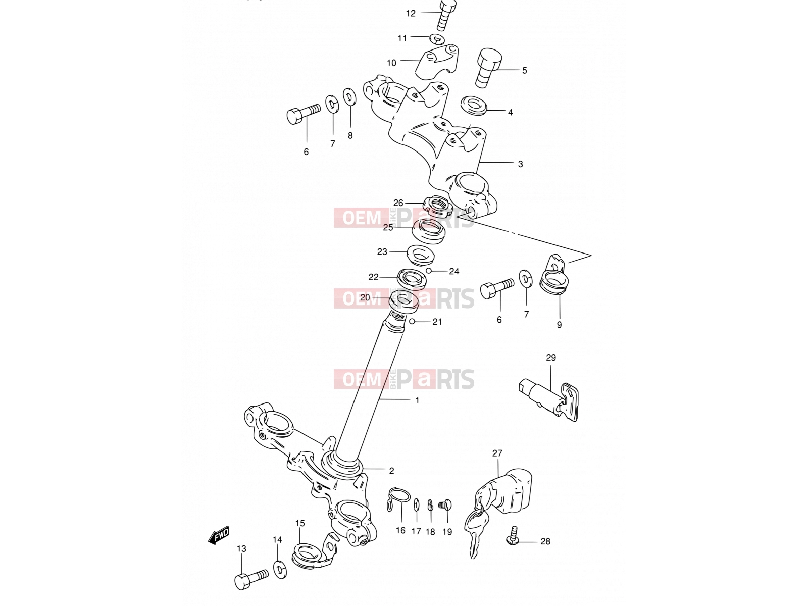 SUZUKI TS50XK E (1984) 32 - STEERING STEM