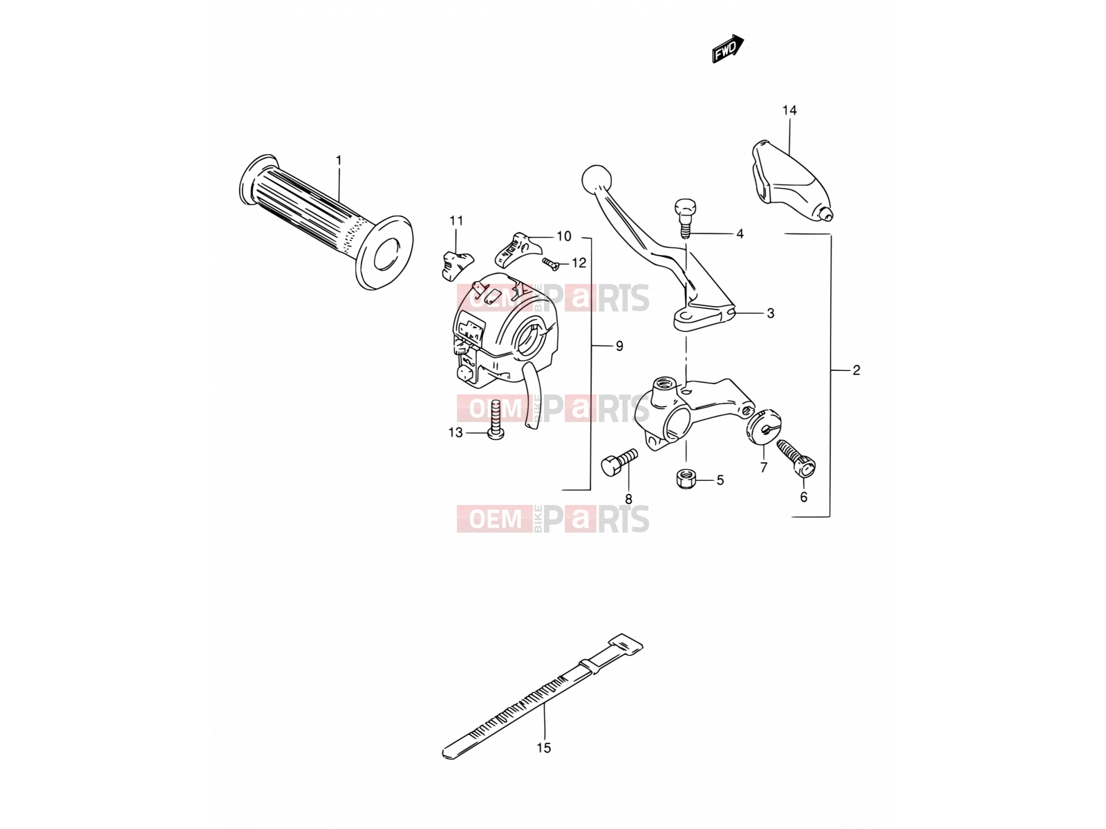 SUZUKI TS50XK R (1994) 37 - LEFT HANDLE SWITCH