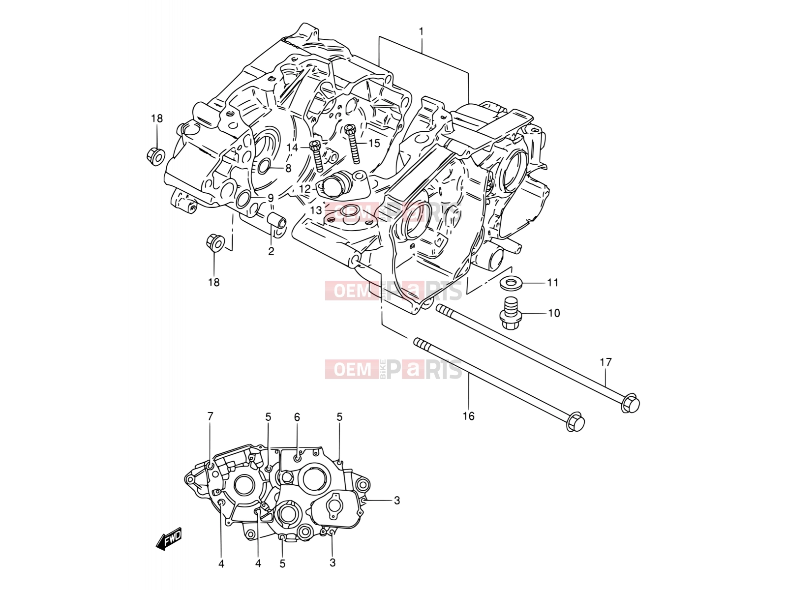 SUZUKI TS50W E (1984) 2 - CRANKCASE