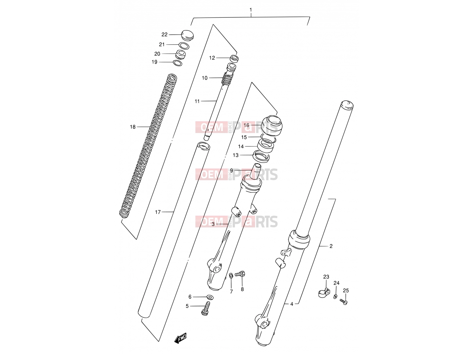 SUZUKI TS50W E (1984) 42 - FRONT DAMPER (MODEL D/E/F/G)