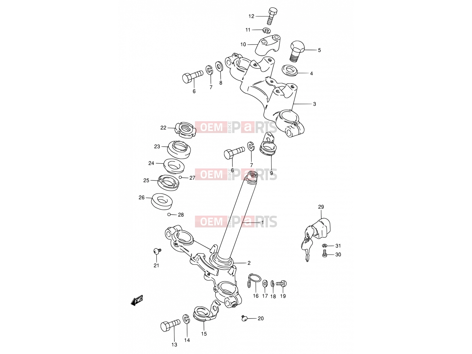 SUZUKI TS50W E (1984) 43 - STEERING STEM