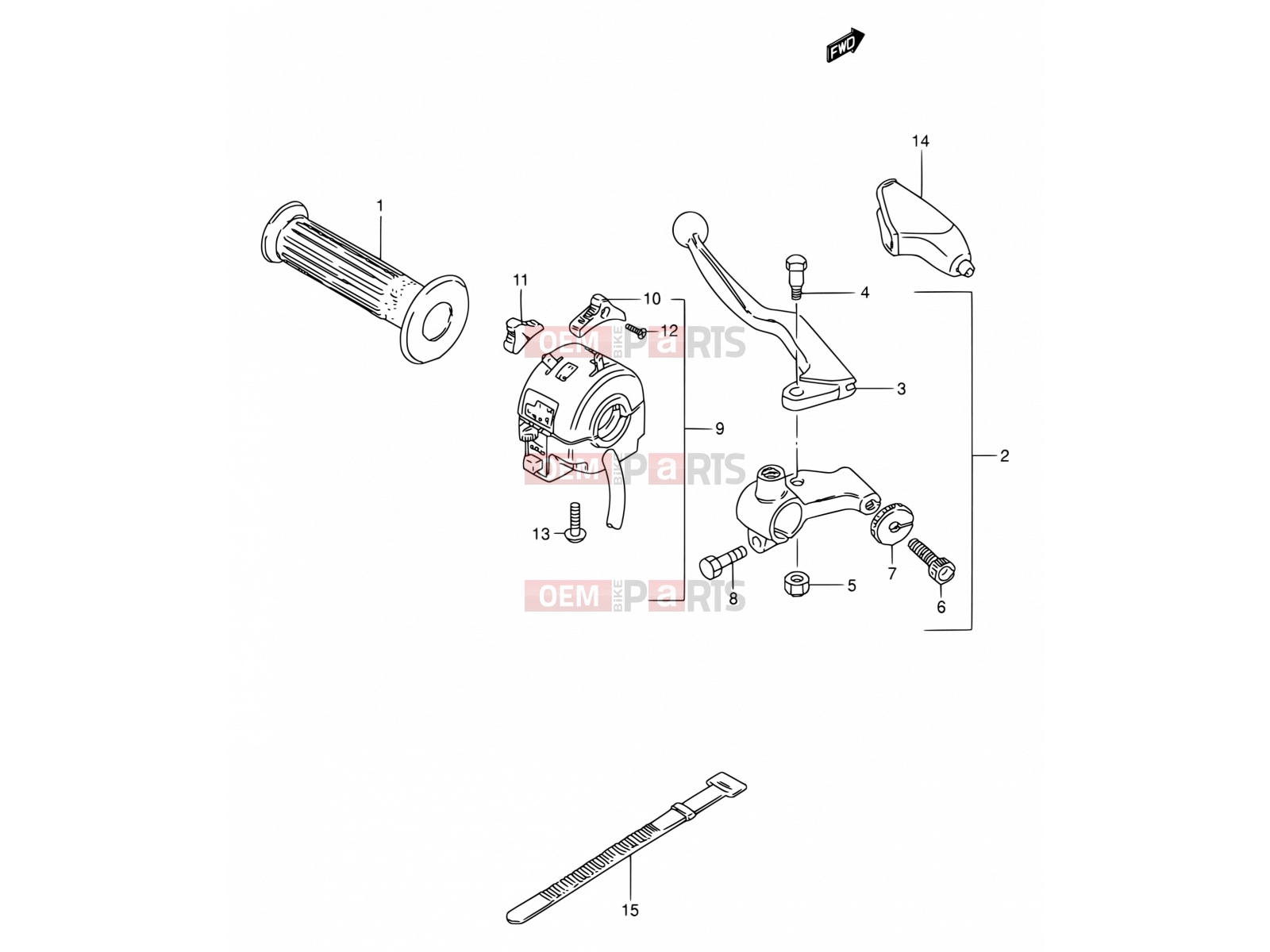 SUZUKI TS50W S (1995) 38 - LEFT HANDLE SWITCH