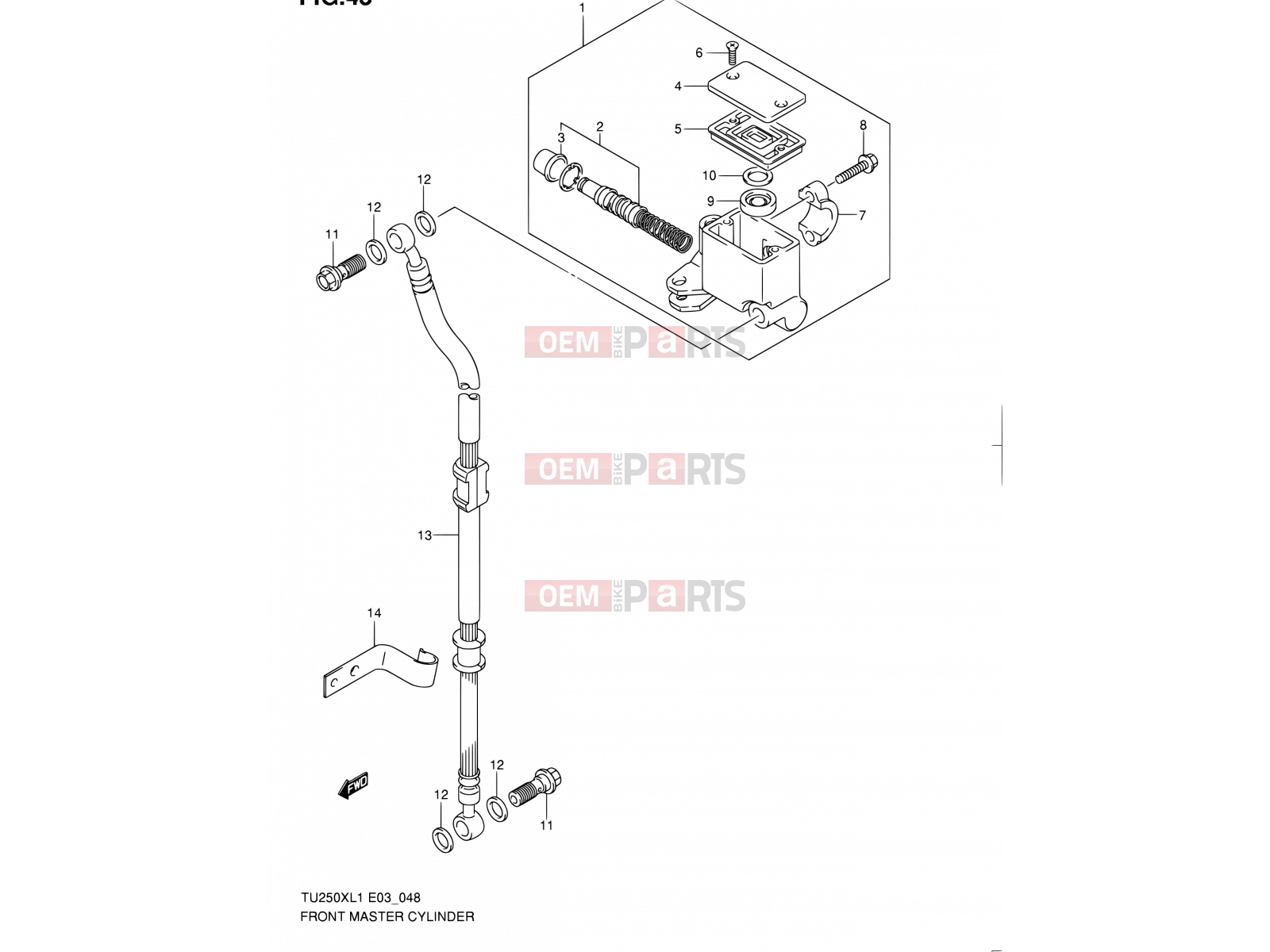 SUZUKI TU250X L1 (2011) (E03,E33) 48 - FRONT MASTER CYLINDER